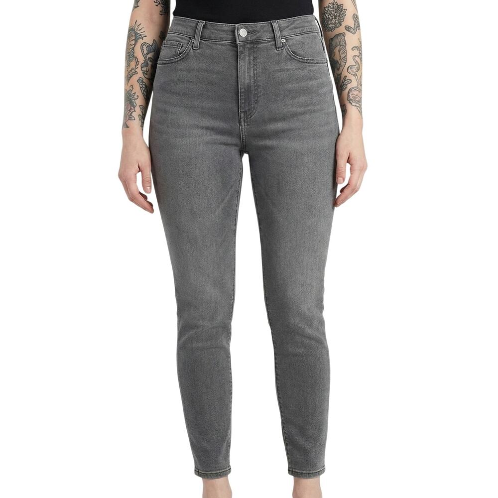 7 For All Mankind Jeans Size 33 B(Air) High Waist Ankle Skinny Gray Denim - Picture 2 of 9